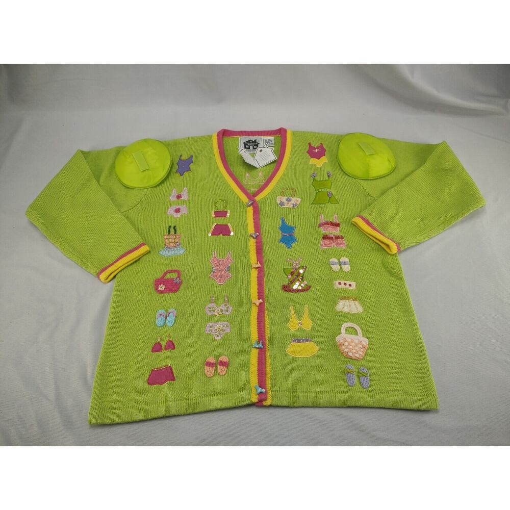 New Cardigan Sweater Vintage Medium Storybook Knits‎ Swimsuit Bikini Purse